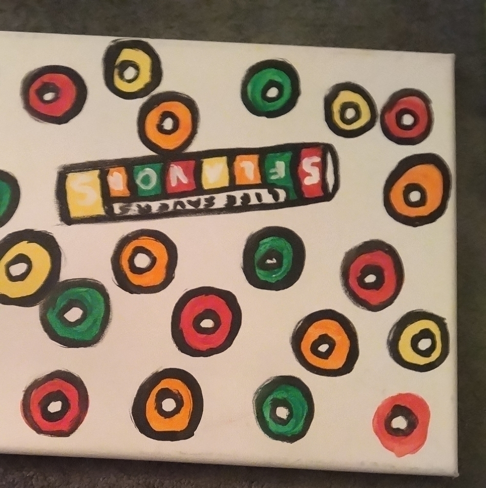 Kid"s Wall Art in canvas, a pack of lifesavers candy.​